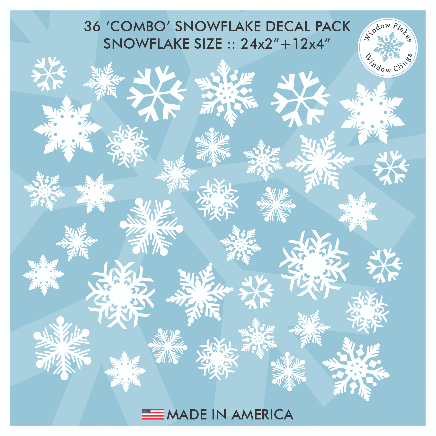 Snowflake window clings Pack2