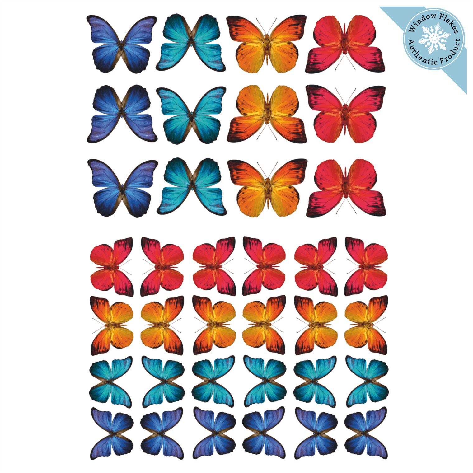 Butterfly (Rev) Oval Static Cling Window Decal 4 x 6 - Clear w