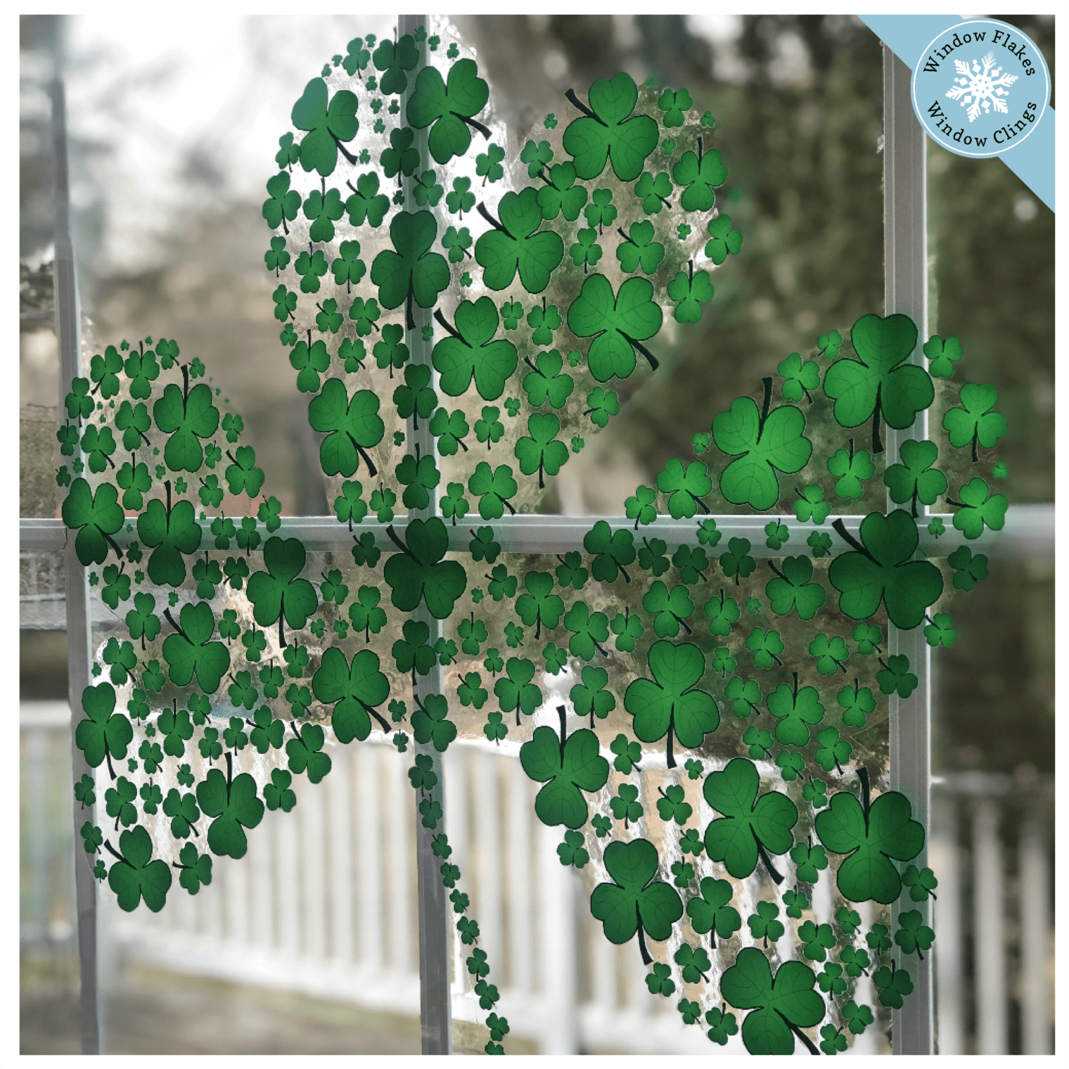 Saint Patrick's Day Theme PET Clear Film Green Shamrock Rub on Transfer Stickers  for Glass Cups 