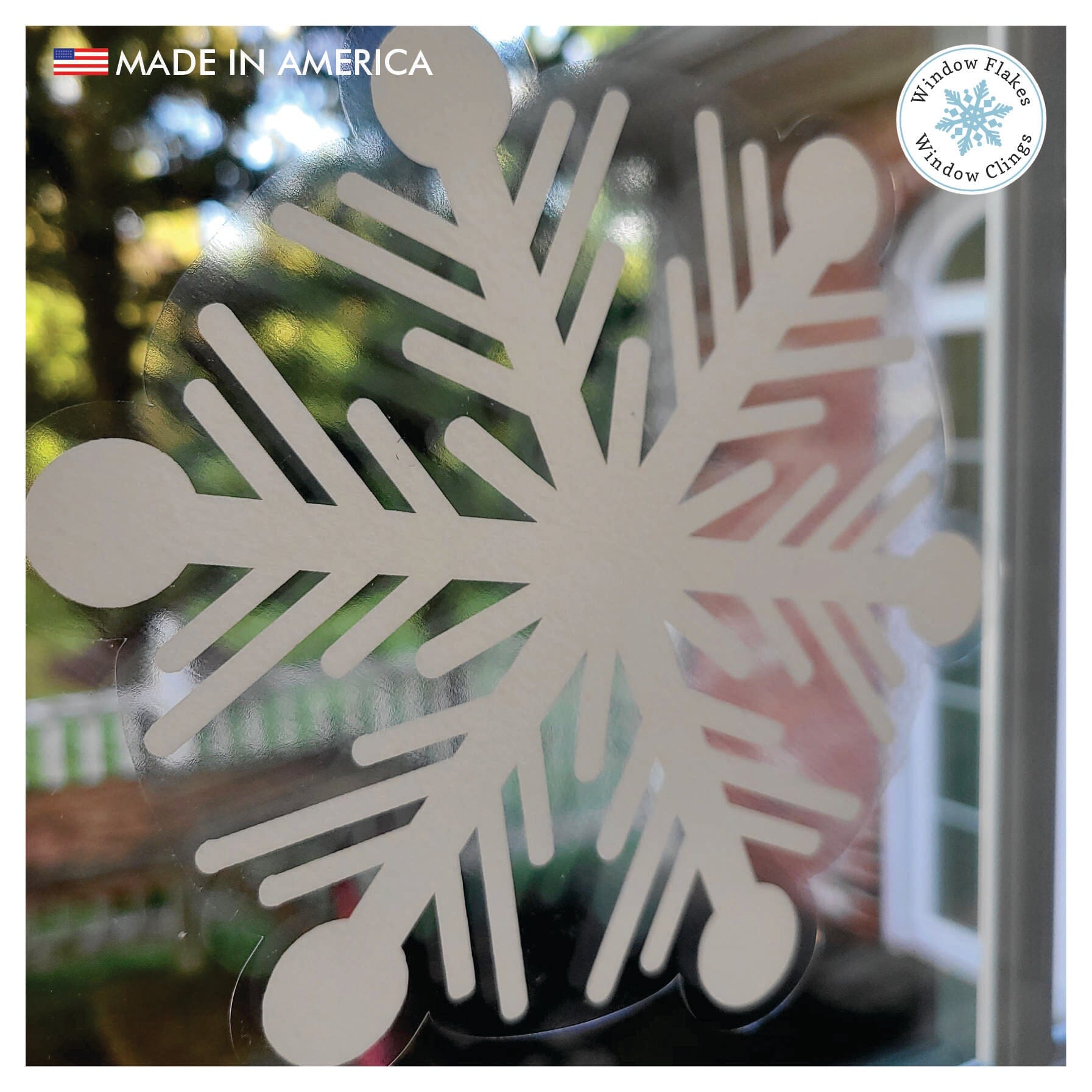 4 Pack White Foam 3D Snowflakes Pendant Window Clings Decals