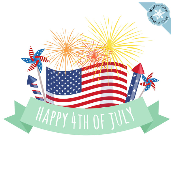 Happy 4th of July Firework Window Cling Independence Day Decoration ...