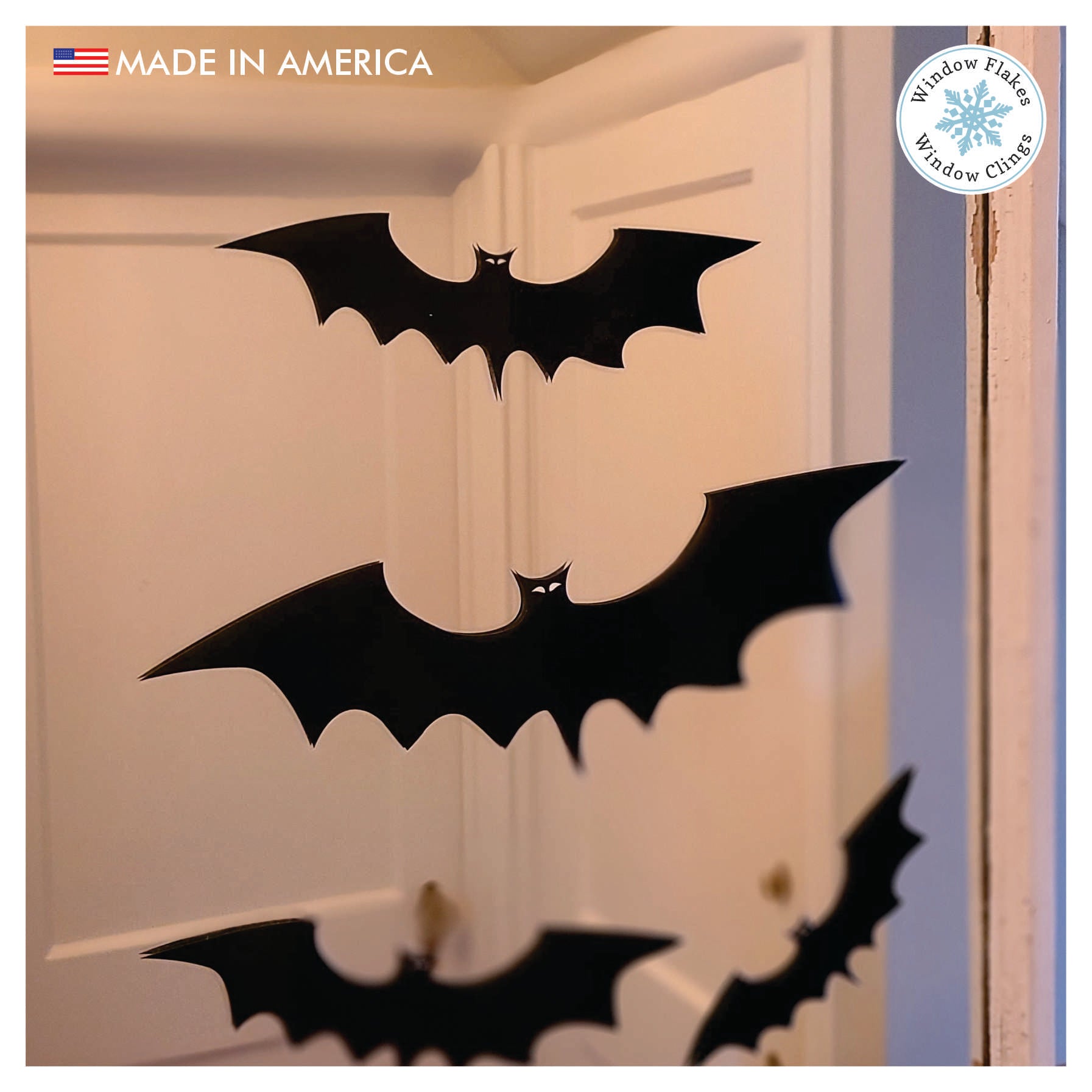 Halloween Bat Wall Cling Decals | Black Halloween Stickers – Window Flakes