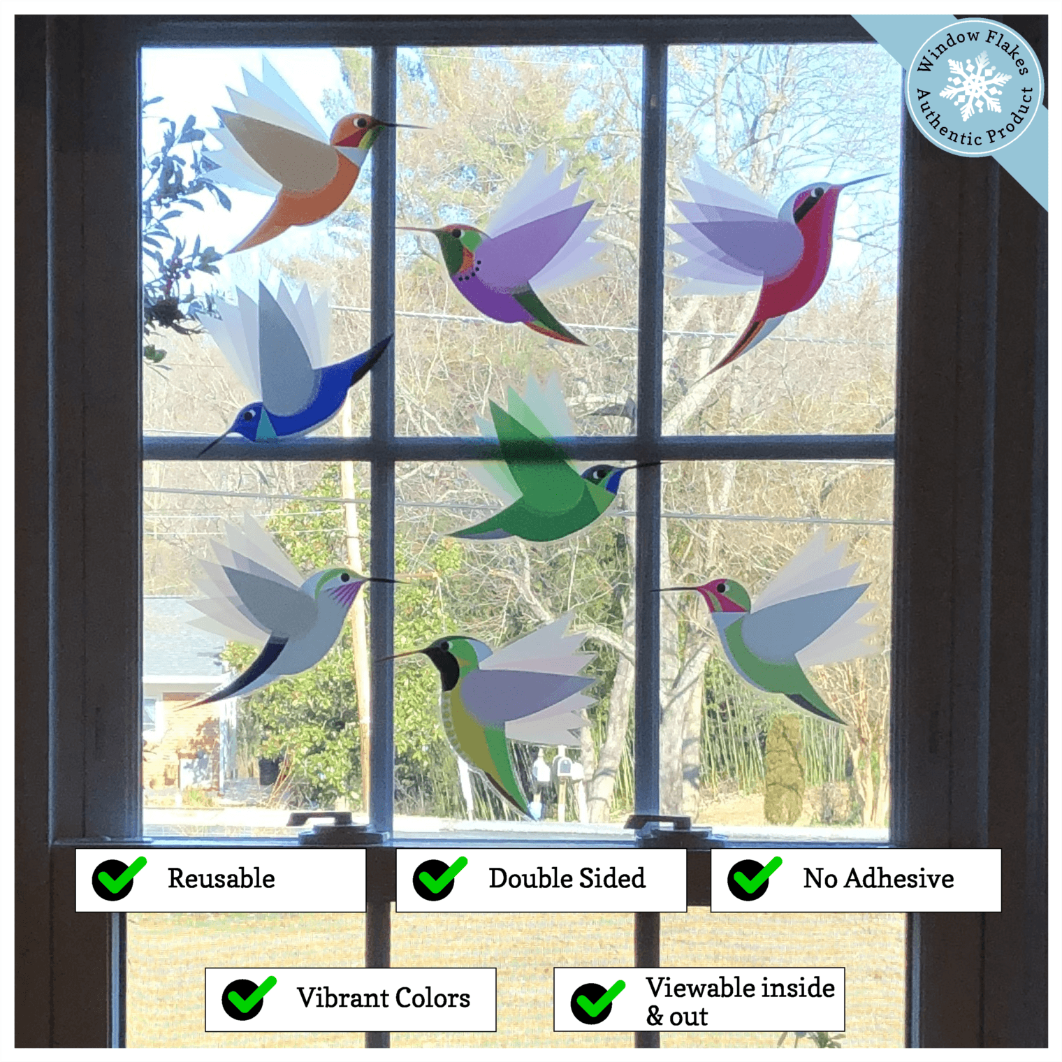  decalmile Tree Branch Double Sided Window Clings Hummingbirds  Birds Window Decals Anti-Collision Glass Window Doors Window Stickers :  Home & Kitchen