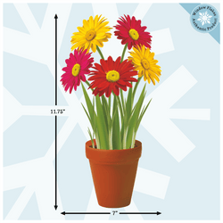 Gerberas Potted Plant / Potted Flowers Window Cling – Window Flakes