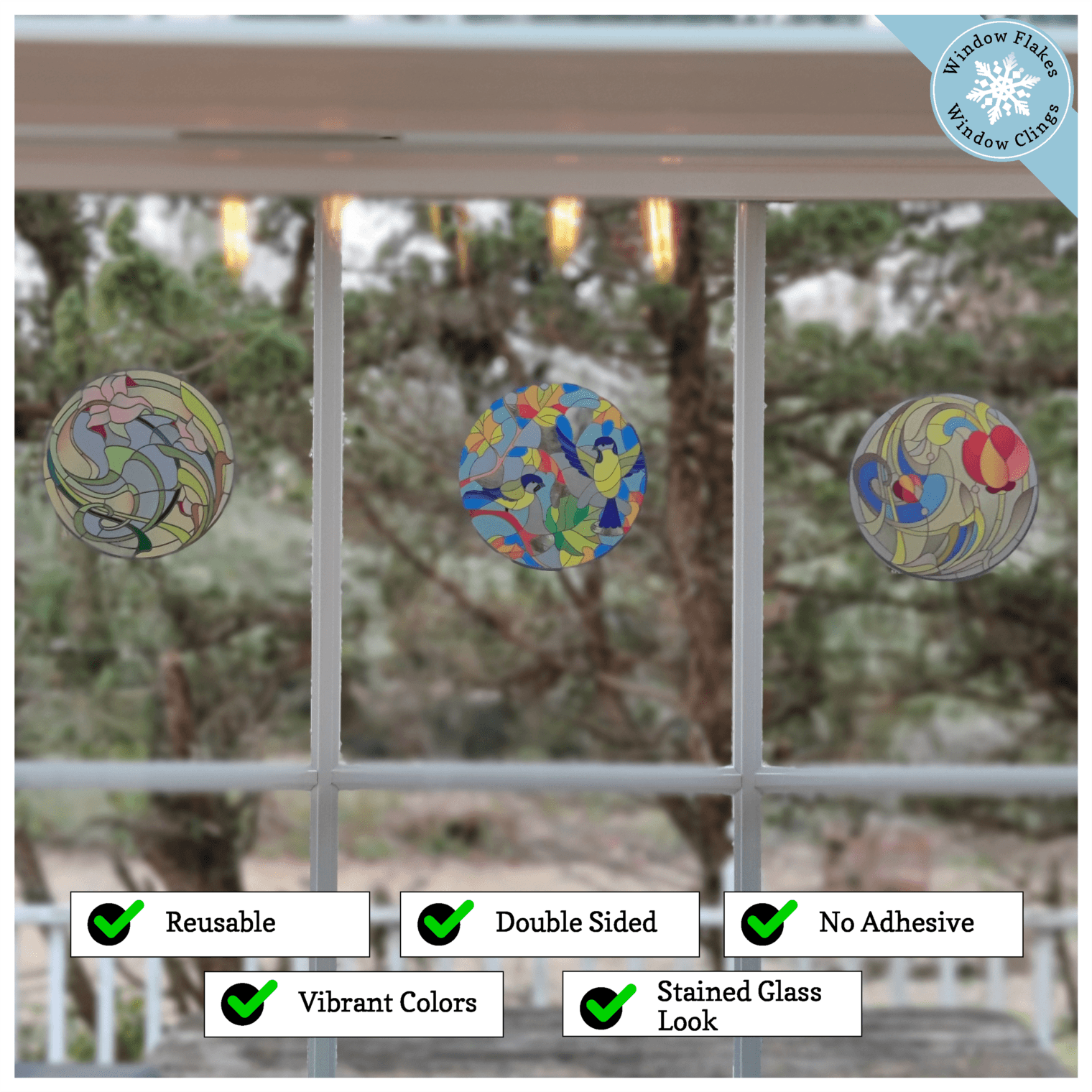 Lily Sun Catcher Stained Glass Window Cling – Window Flakes